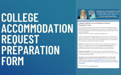 College Accommodations Request Preparation Form